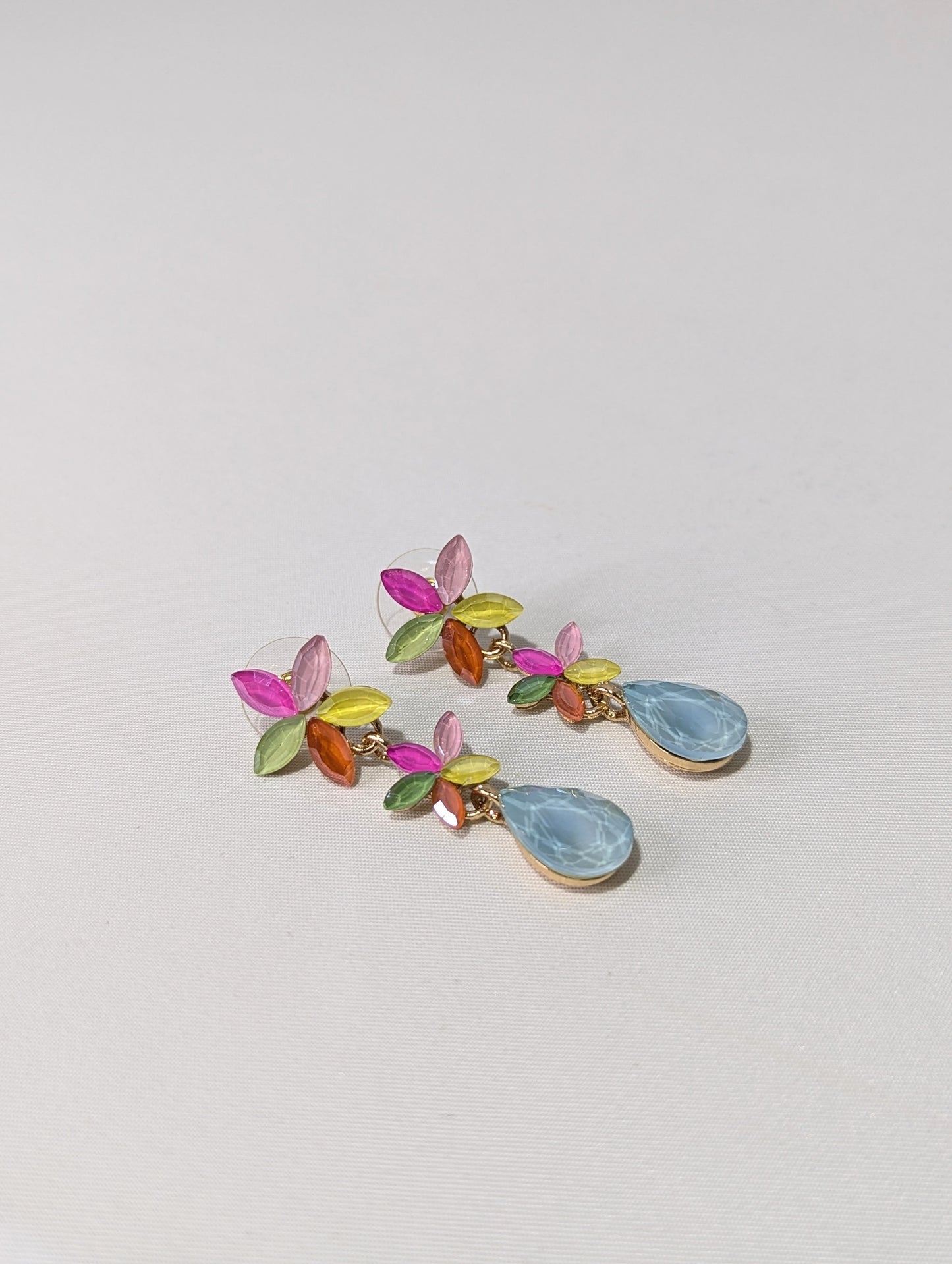 Pendientes Lágrima Floral Multicolor