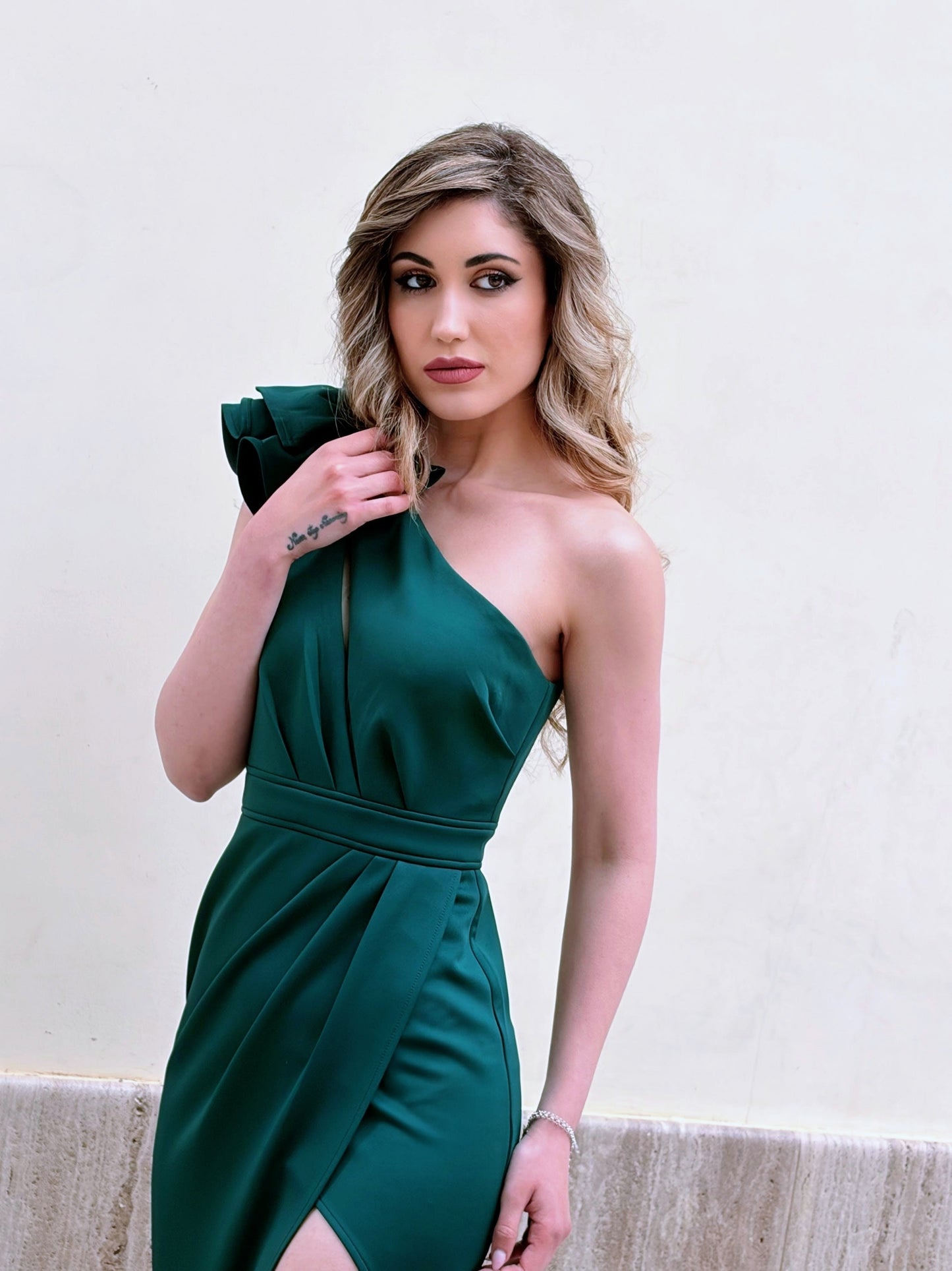Vestido Sirena Asimétrico Botella |Vestido de evento
