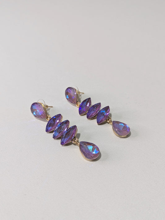 Pendientes Lágrima Cristal Violeta