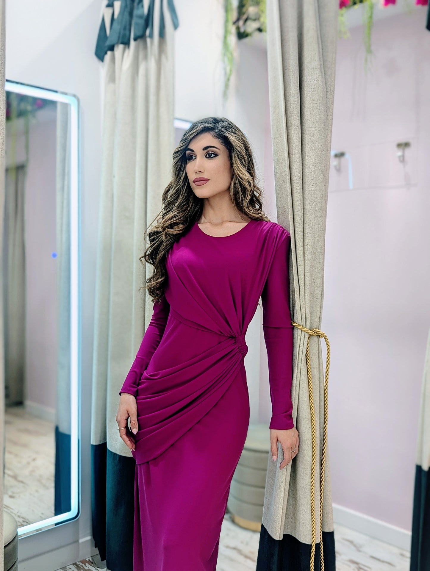 Vestido Midi Banda Buganvilla| Vestido de Evento