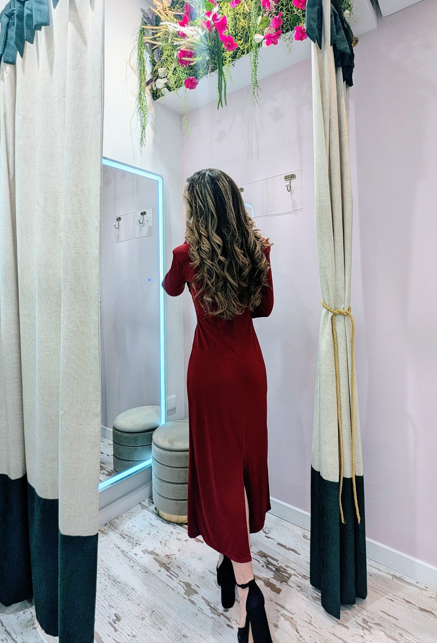 Vestido Midi Hécate Granate |Vestido de Evento