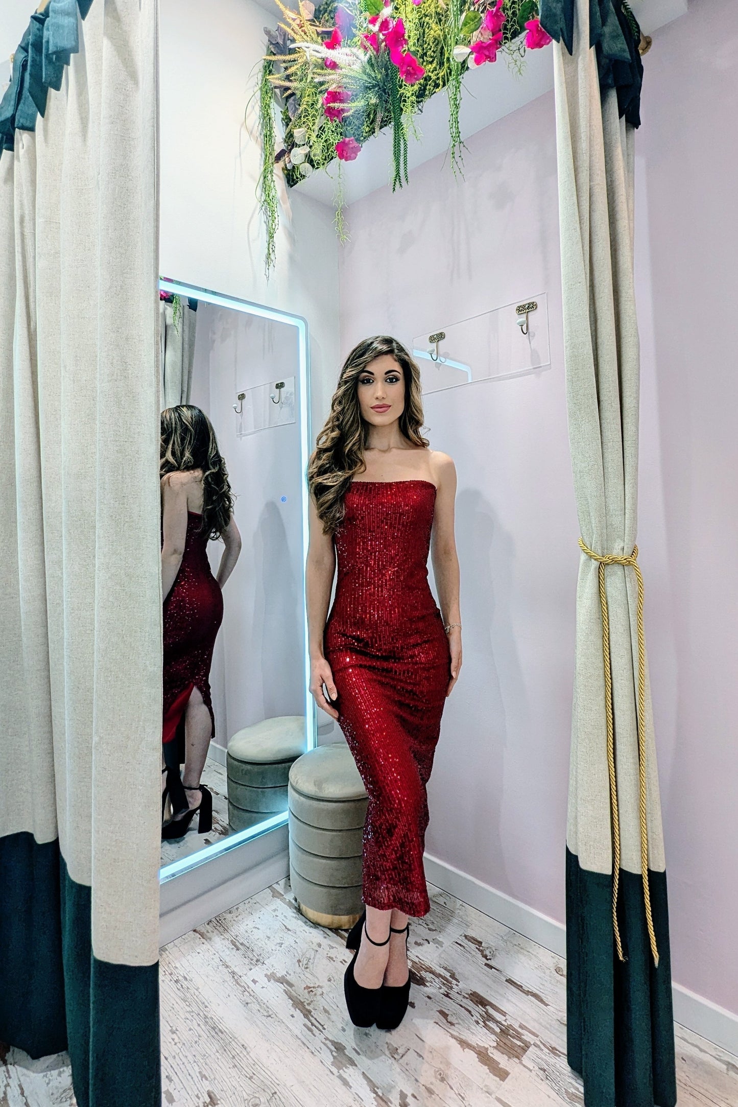 Vestido Rojo Lentejuelas| Vestido de Evento