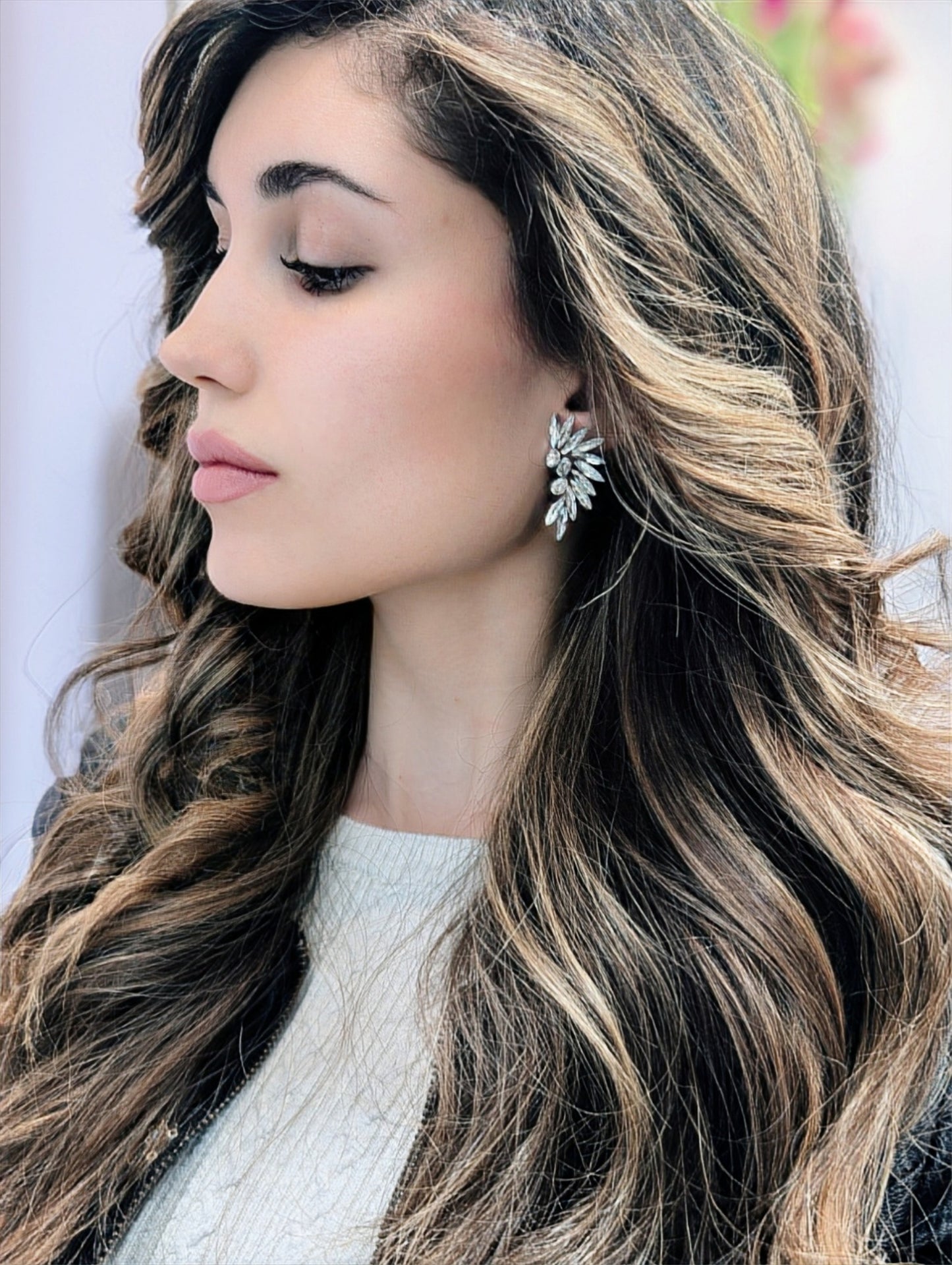 Pendientes Alas Cristal Plata