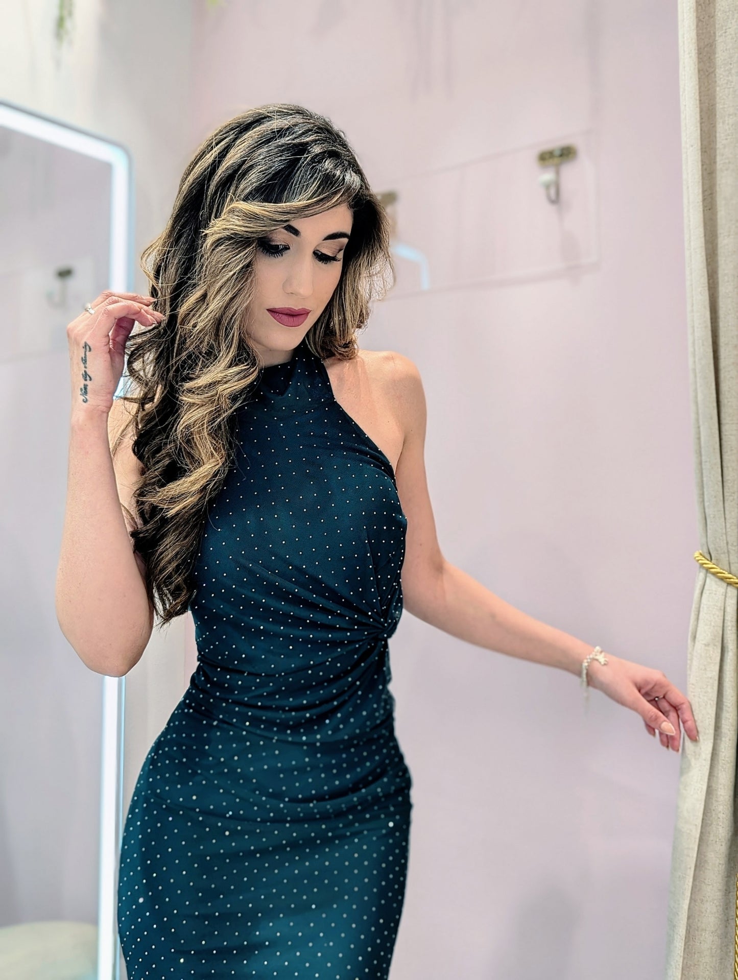 Vestido Pedrería Brillante| Vestido de Evento