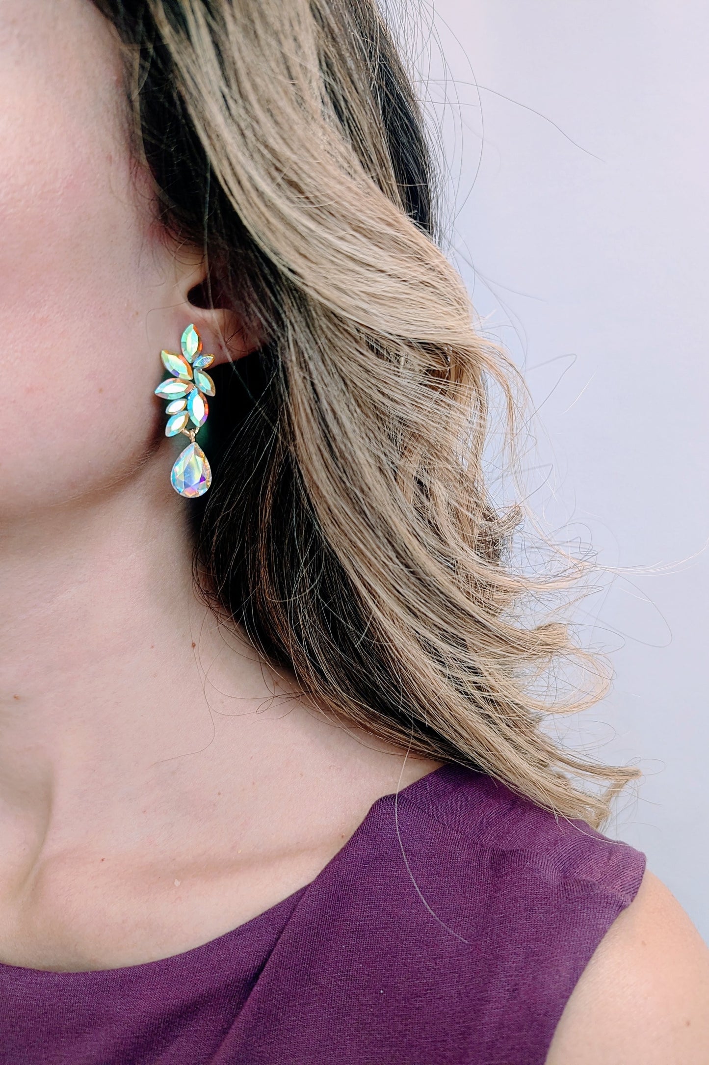 Pendientes Cristal Reflejo de Colores