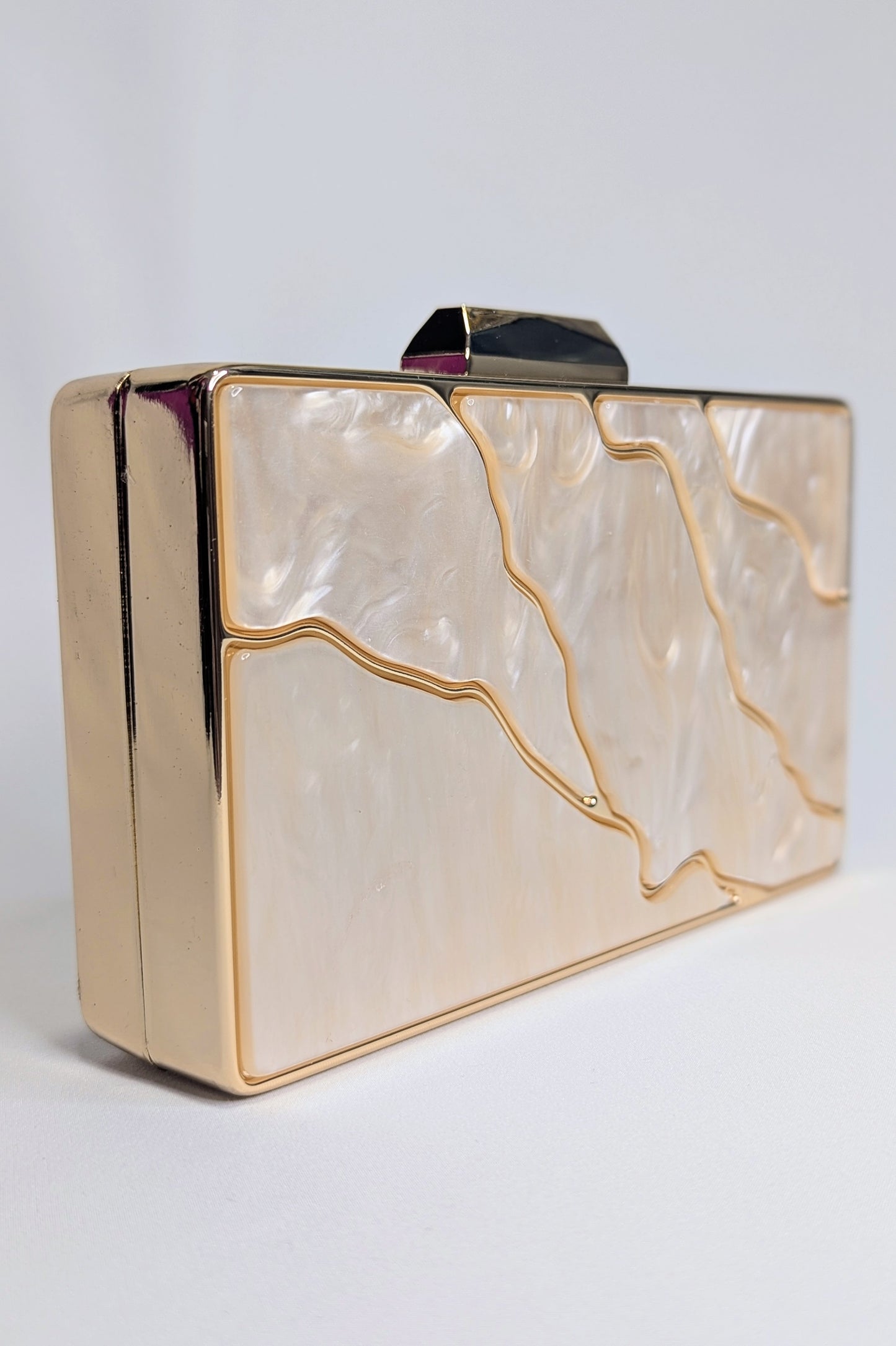 Bolso Nácar Mármol Dorado