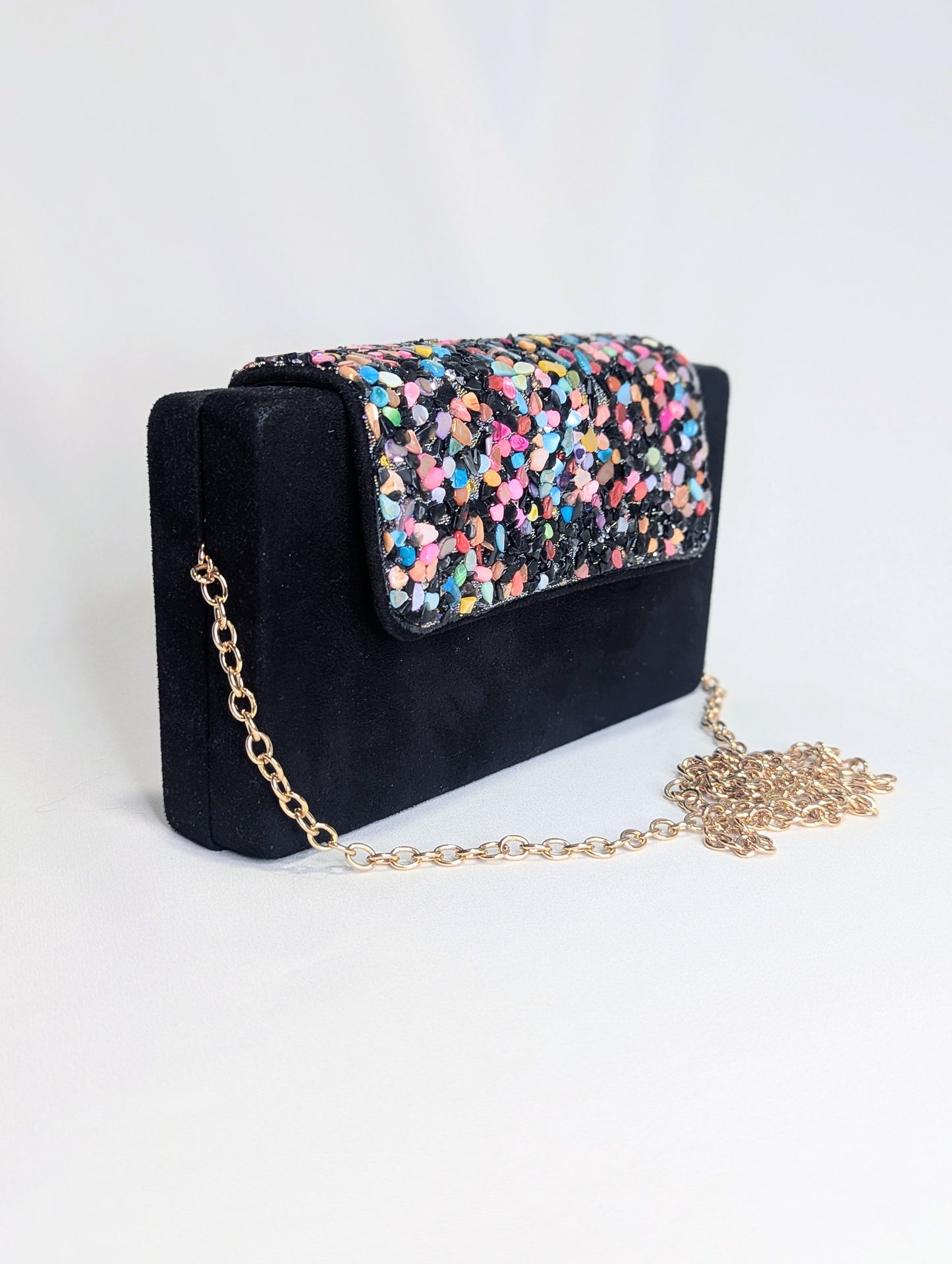 Bolso Black Pedrería Multicolor